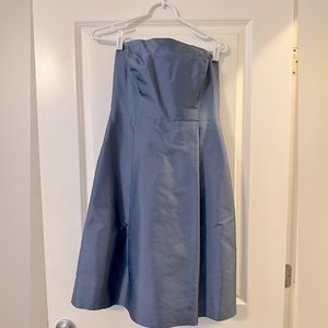 Ann Taylor Silk Strapless Cocktail Dress, Size 6, Slate Blue